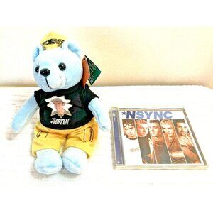 Justin Timberlake 10" Limited Edition Teddy Bear With Numbered Tag and NSYNC CD